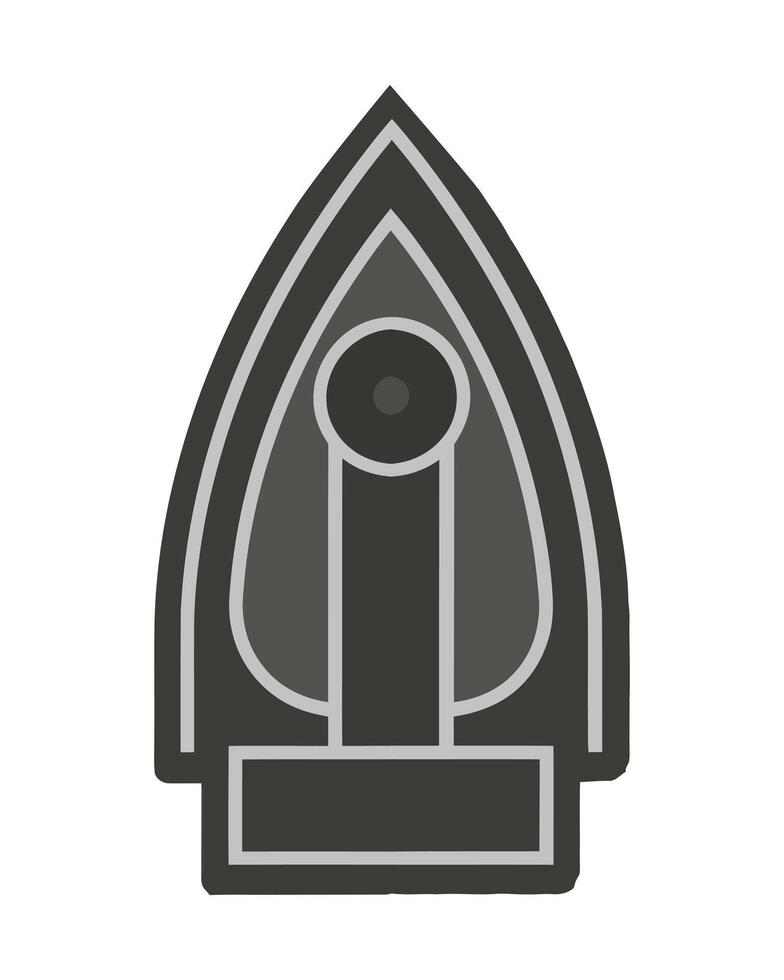 A flat illustration of vertical modern electric iron, smoothing iron vector