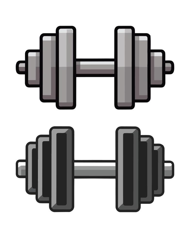 two dumbbells on a white background vector