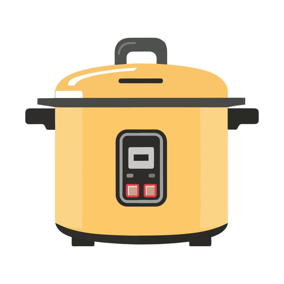 an illustration of a yellow pressure cooker vector