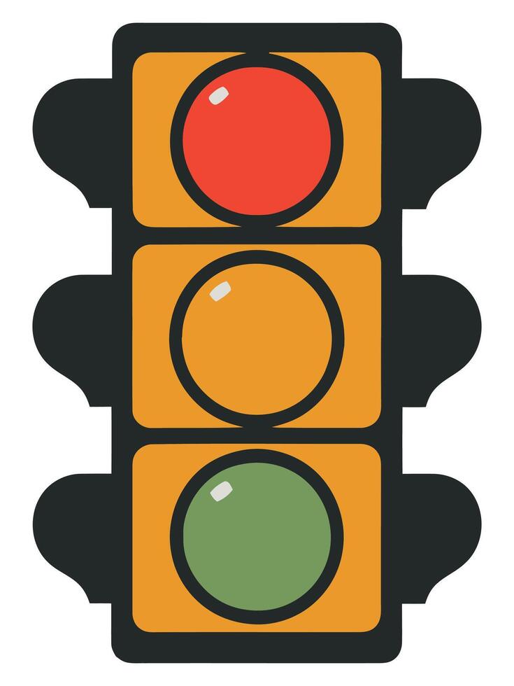 traffic light - red, yellow, green color light icon illustration graphic vector