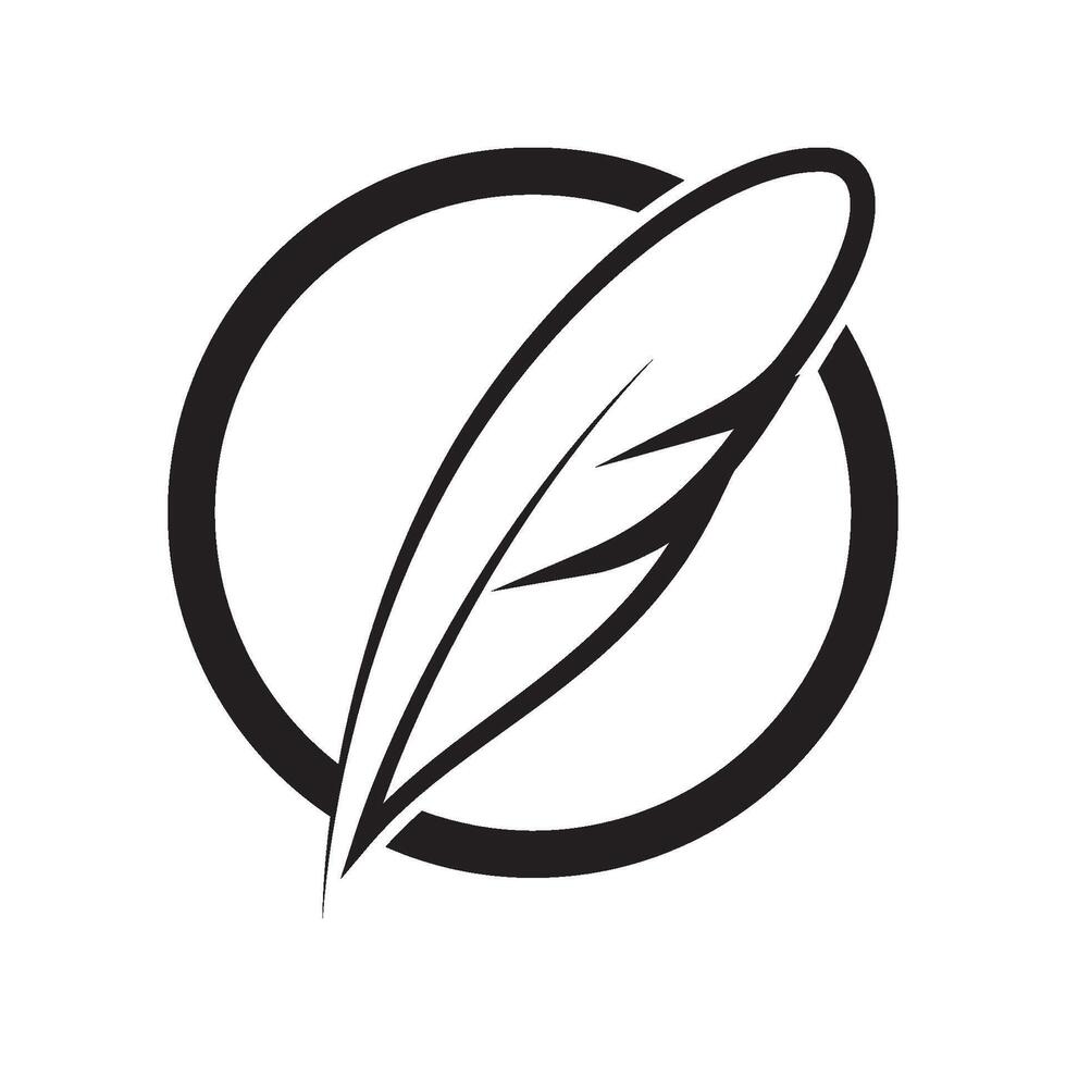 Poultry feather logo design vector
