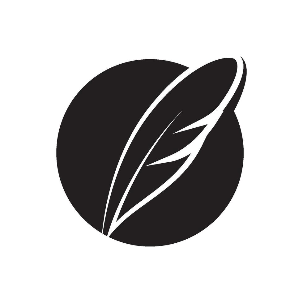 Poultry feather logo design vector