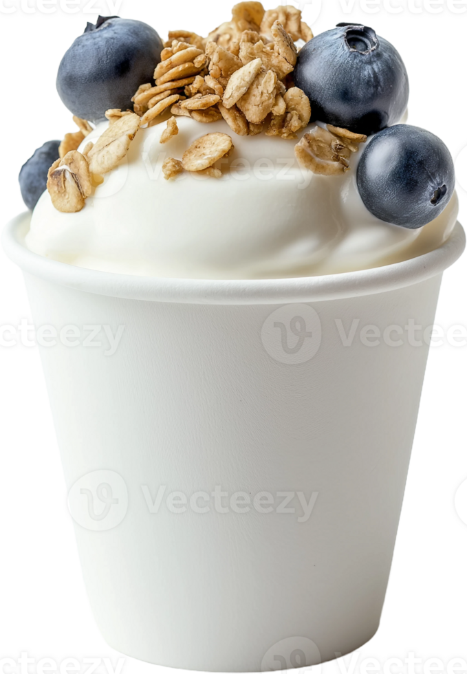 yogurt with blueberries and granola png