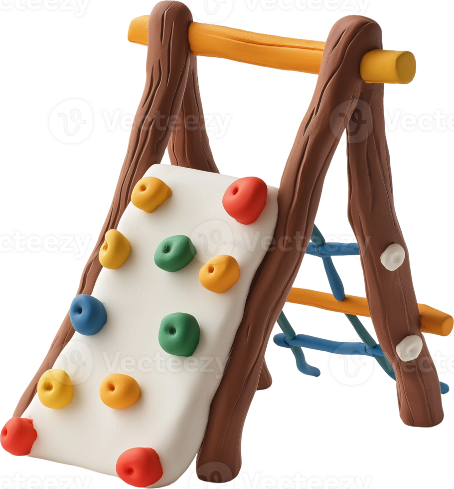a toy climbing wall with colorful balls png