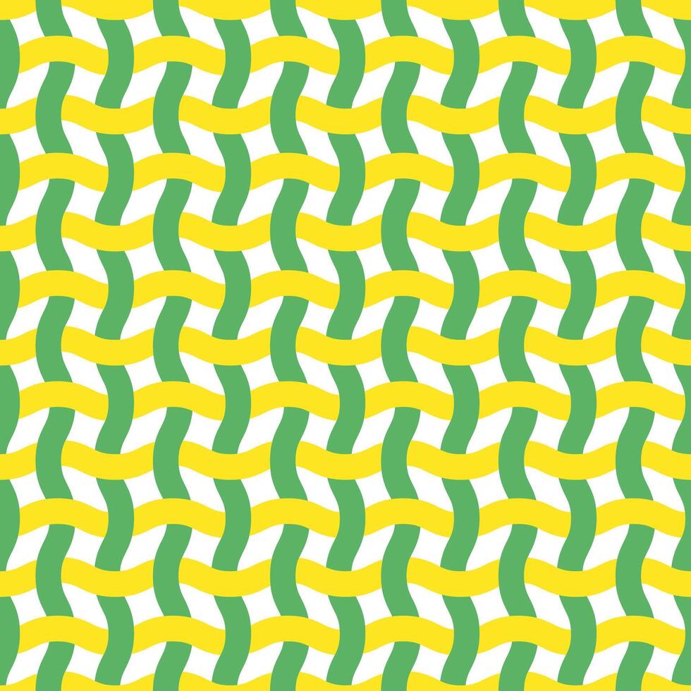 Seamless pattern. Wavy lines like fabric ornament Modern stylish texture. Hand drawn trendy flat style Geometric texture. Green and yellow wavy lines illustration vector