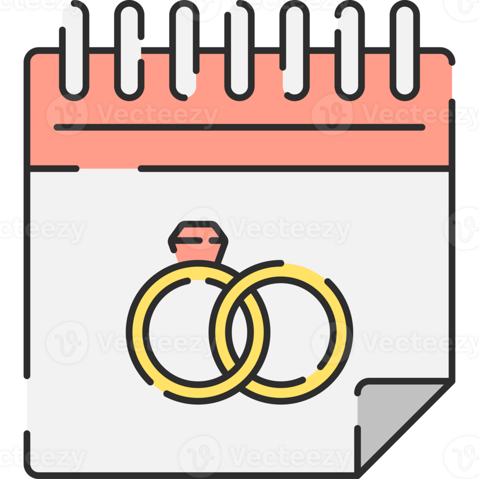 Wedding Day Icon Illustration Flat Design Isolated on Transparent Background png