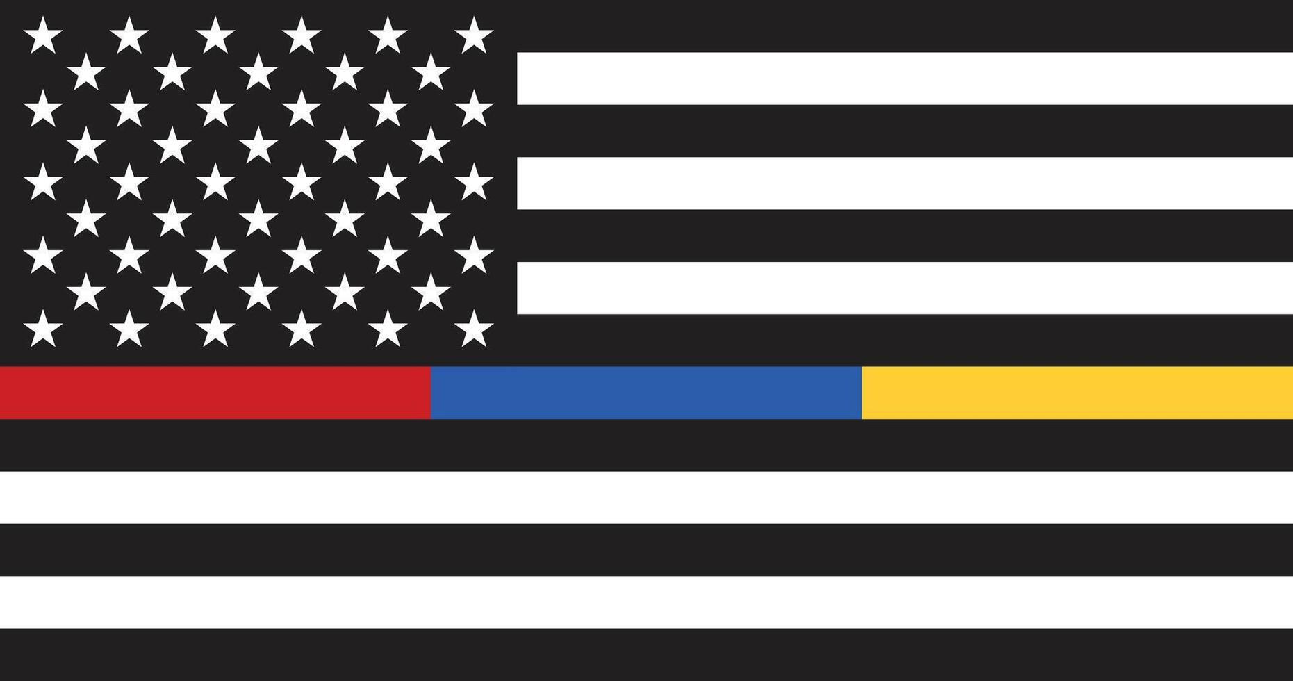 Thin Red, Blue and Gold Line Stripe American, USA, US Flag Illustration vector
