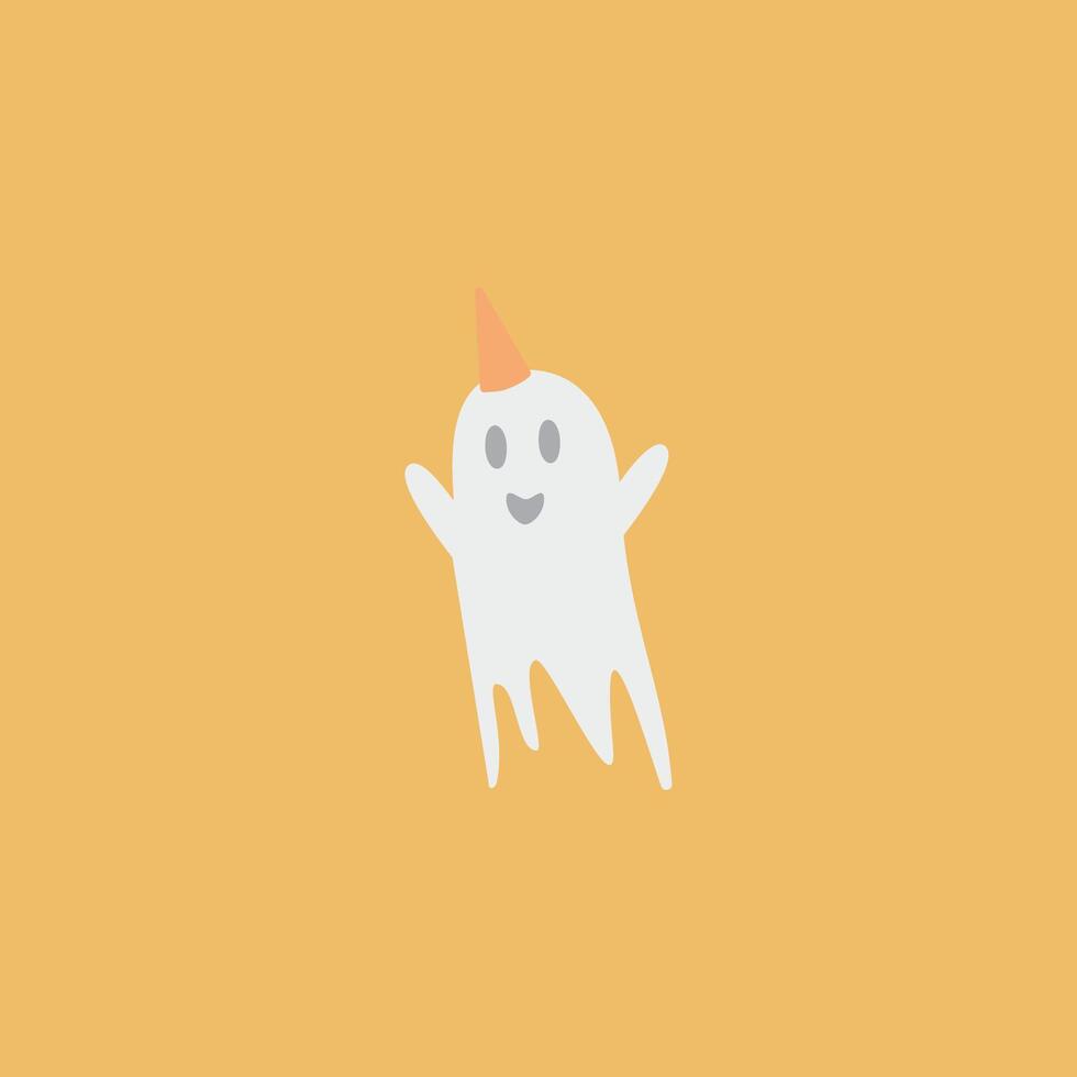 Halloween party banner invitation background with ghost. vector