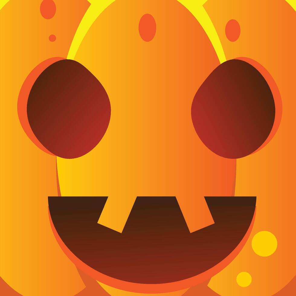 Pumpkin close-up view for halloween party banner invitation card. vector
