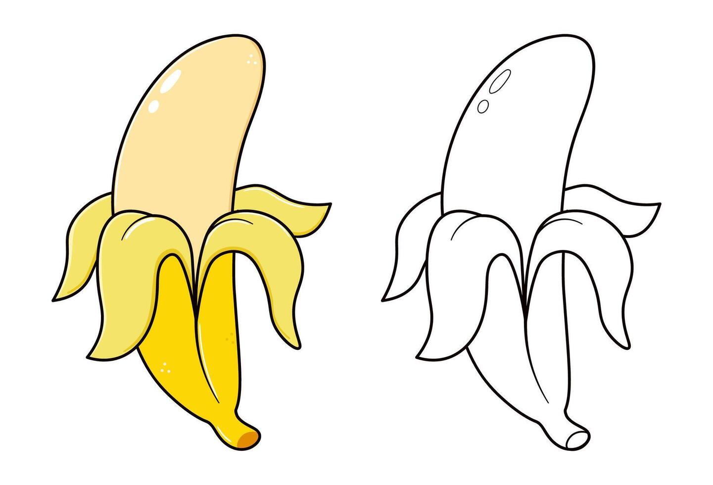 Cute funny Banana waving hand character vector