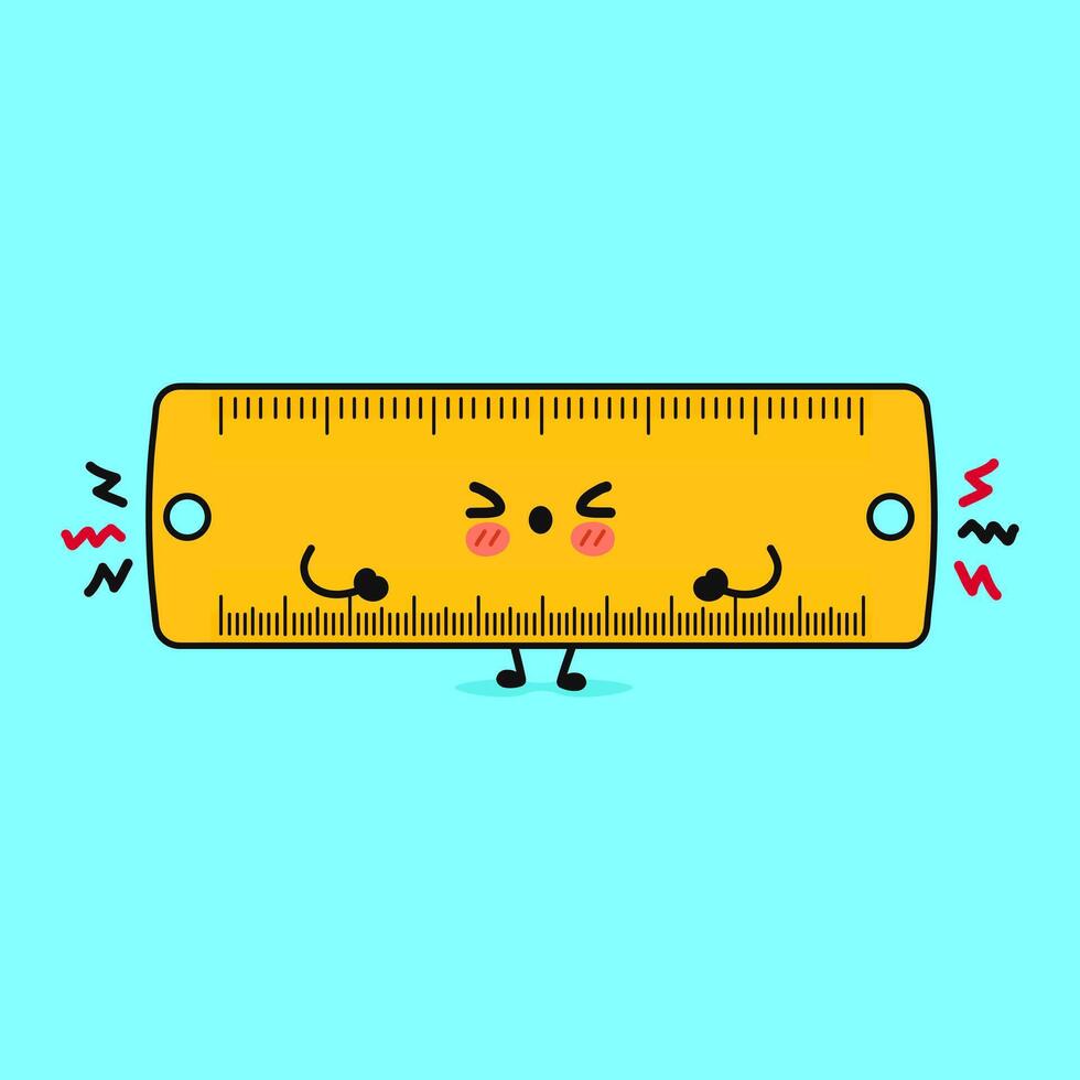 Angry Ruler character. hand drawn vector