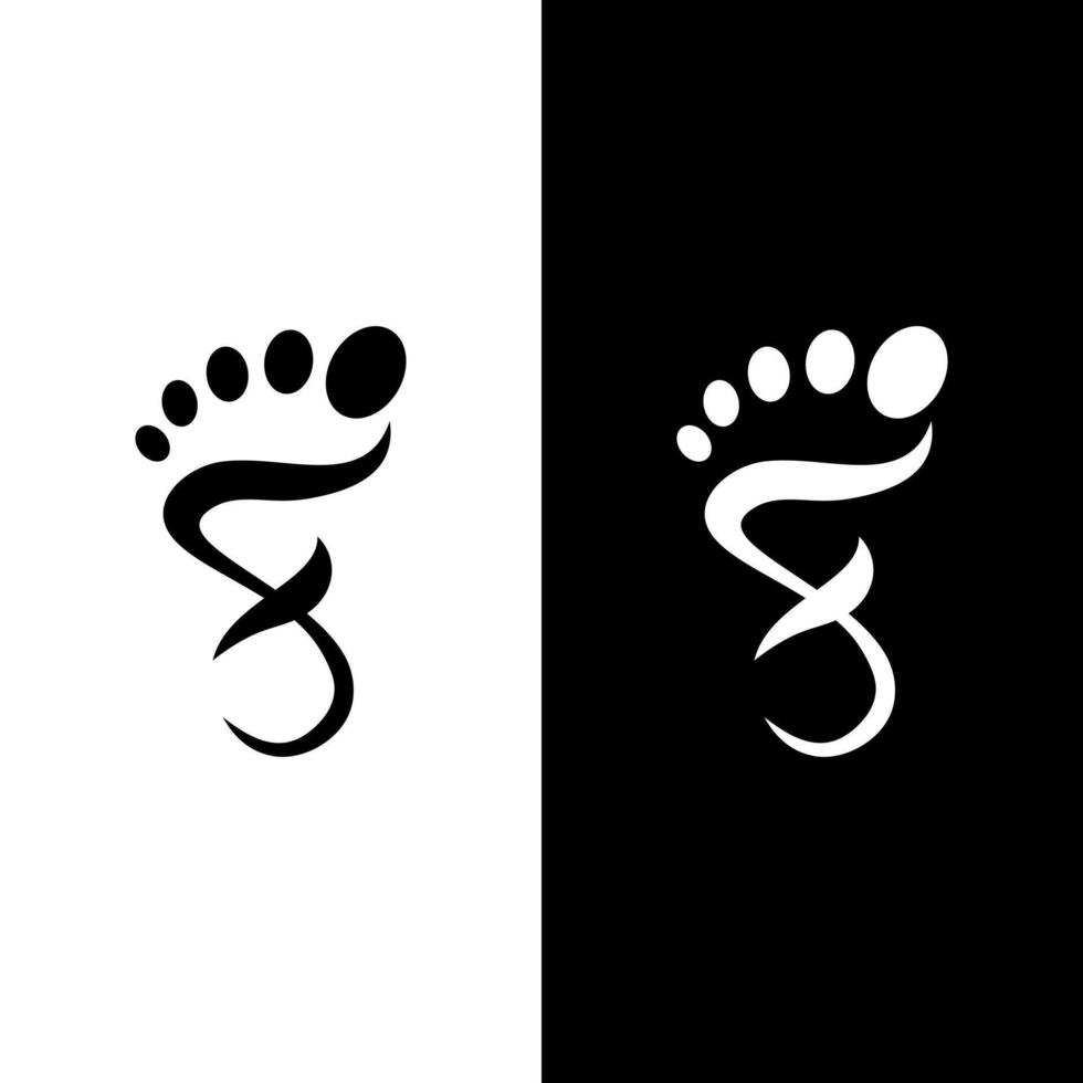 letter F footprint logo vector