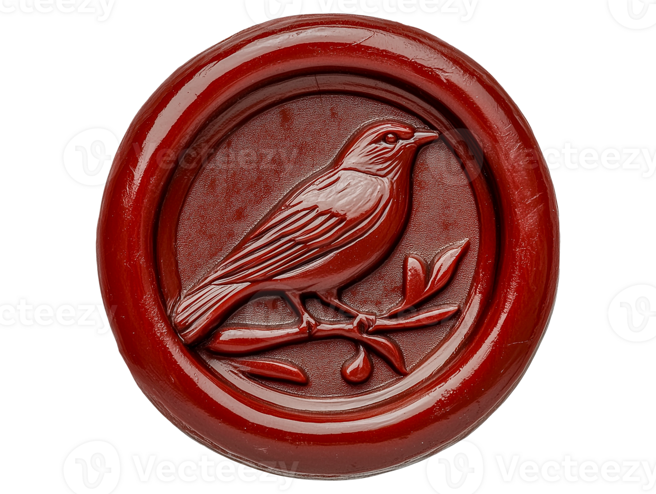 Wax seal embossed with bird png