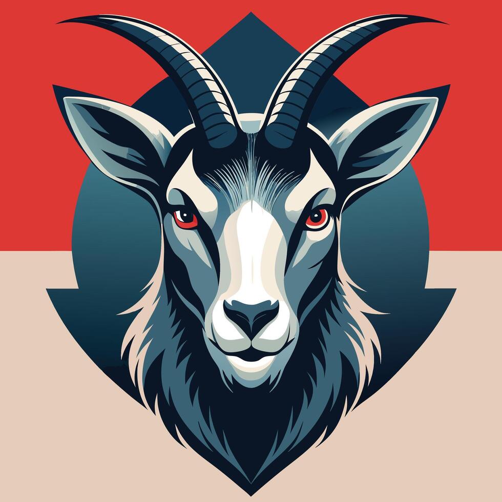 Goats head design for printing ready art illustration vector
