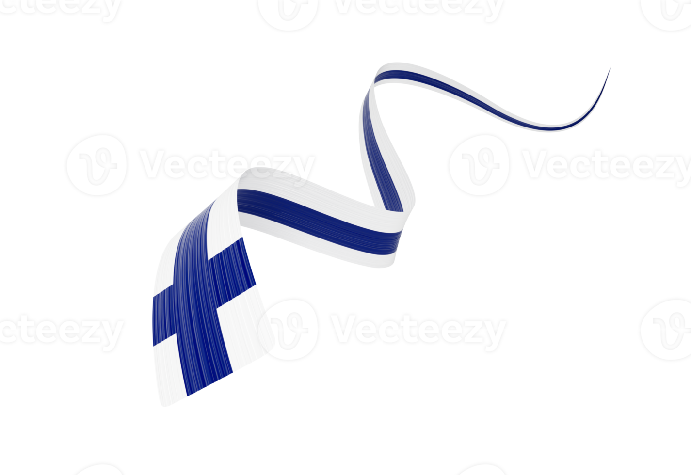3d Flag Of Finland 3d Wavy Shiny Finland Ribbon Flag 3d Illustration png