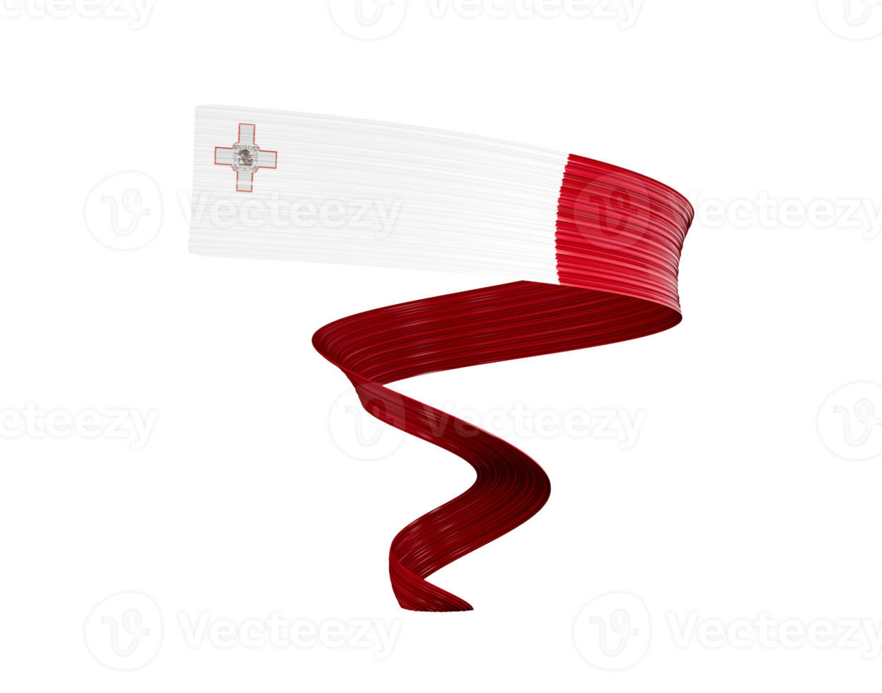 3d Flag Of Malta 3d Shiny Waving Twisted Ribbon Flag 3d Illustration png