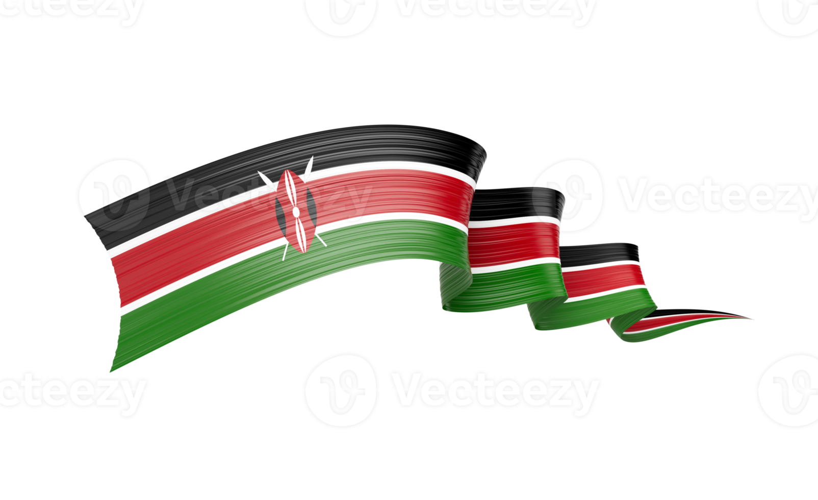 3d Flag Of Kenya 3d Shiny Waving Kenya Ribbon Flag 3d Illustration png