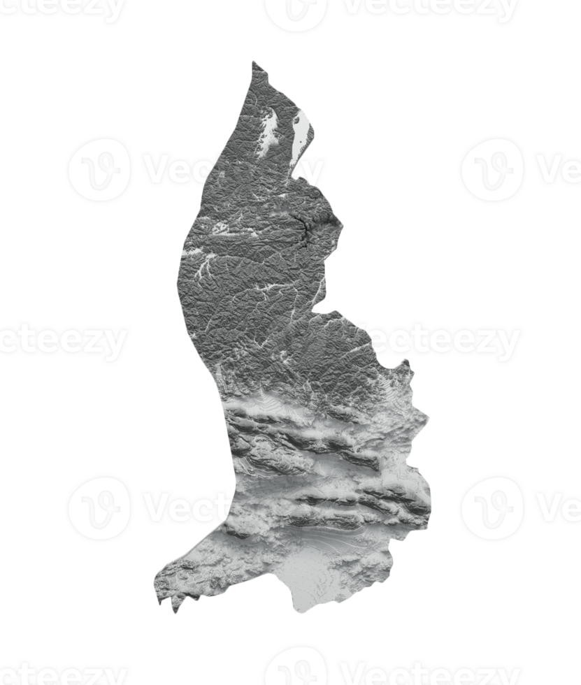 Liechtenstein Map Flag Shaded relief Color Height map 3d illustration png