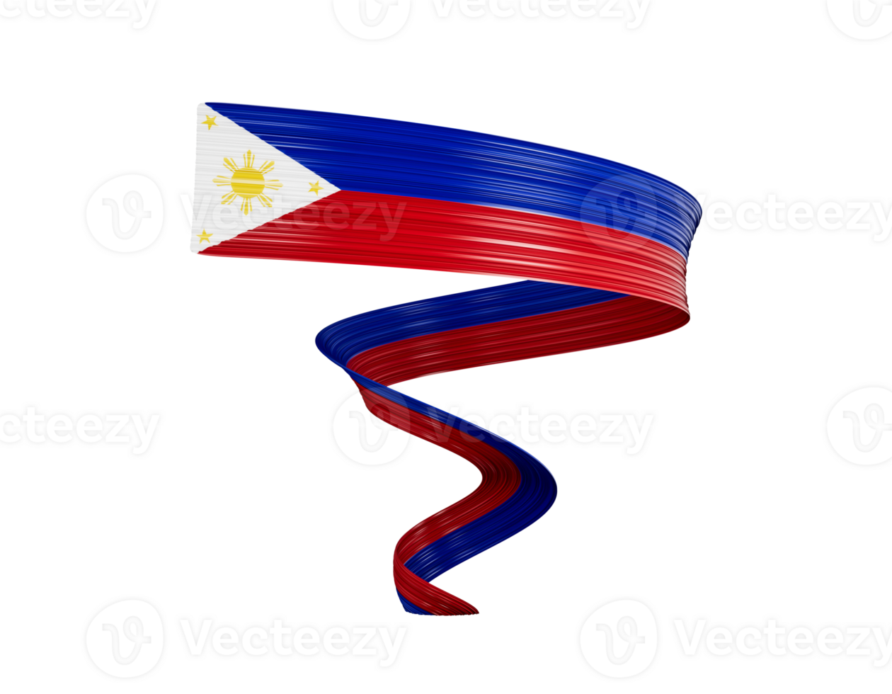 3d Flag Of Philippines 3d Shiny Waving Flag Ribbon, 3d illustration png