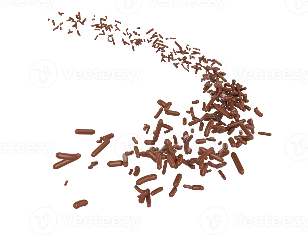 Chocolate Sprinkles For Cakes Or Meises Coming In The Air 3D Illustration png