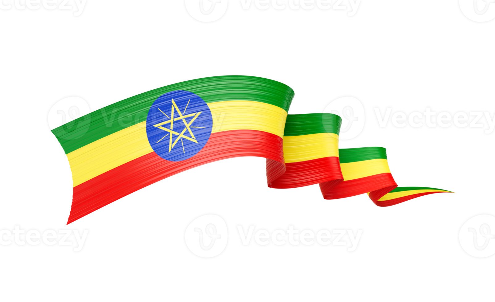 3d Flag Of Ethiopia 3d Wavy Shiny Ethiopia Ribbon Flag 3d Illustration png