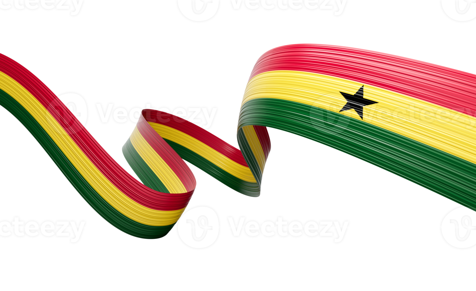 3d Flag Of Ghana 3d Wavy Shiny Ghana Ribbon Flag 3d Illustration png