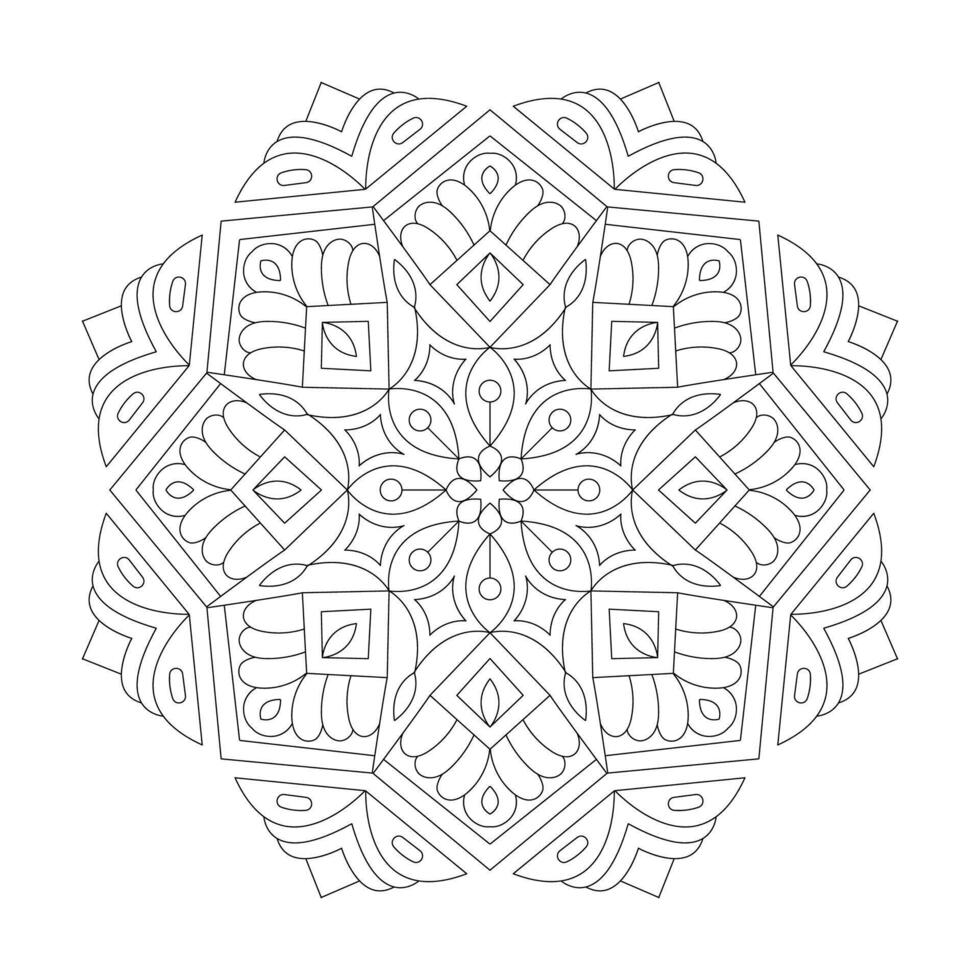 Easy circular pattern Mandalas coloring book file vector