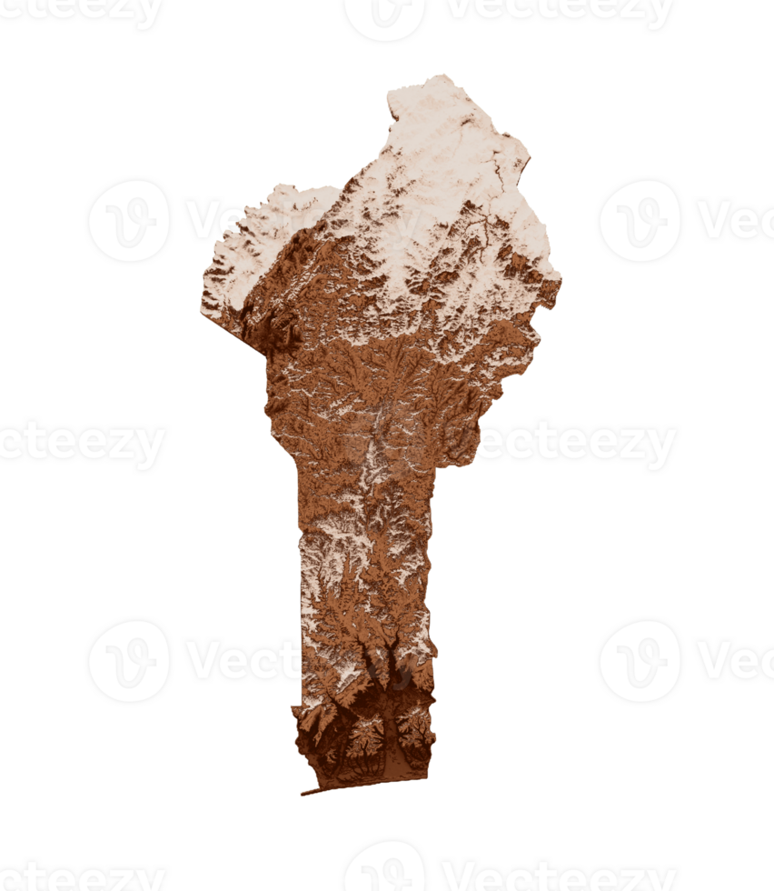 Map of Benin in old style, brown graphics in a retro style Vintage Style. High detailed 3d illustration png