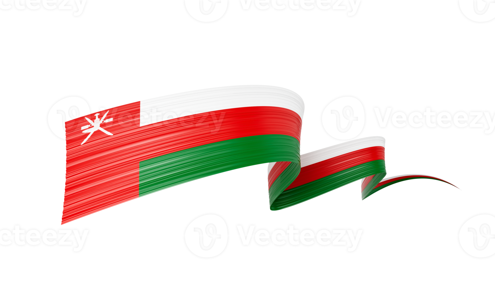 3d Flag Of Oman 3d Shiny Waving Oman Ribbon Flag 3d Illustration png