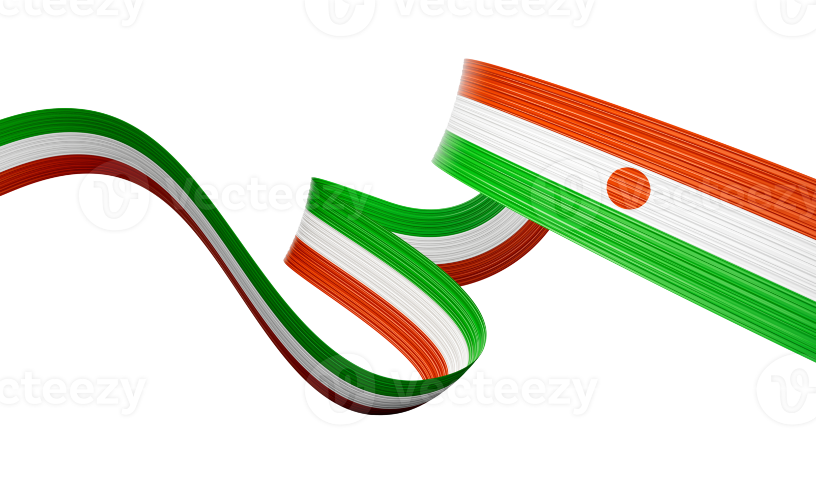 3d Flag Of Niger 3d Shiny Waving Niger Ribbon Flag 3d Illustration png