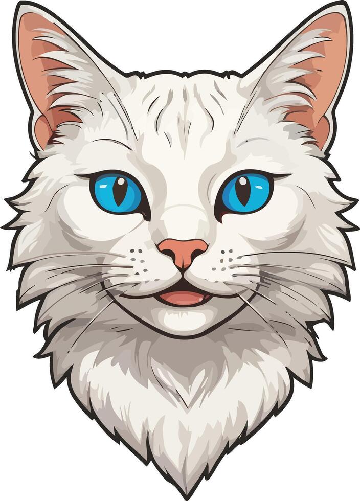 Aegean cat of beautiful pet head logo lustrations vector