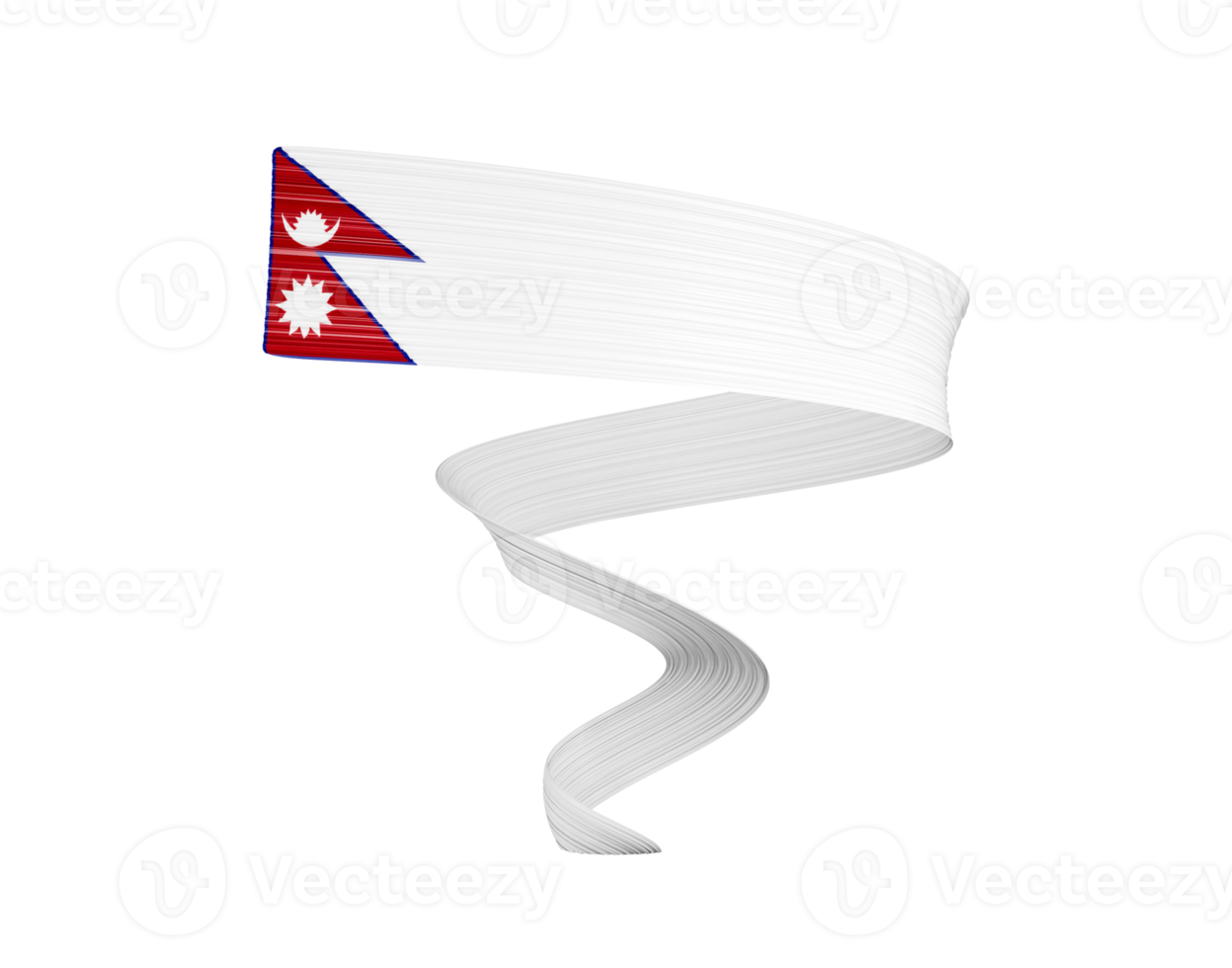 3d Flag Of Nepal 3d Shiny Waving Twisted Ribbon Flag 3d Illustration png