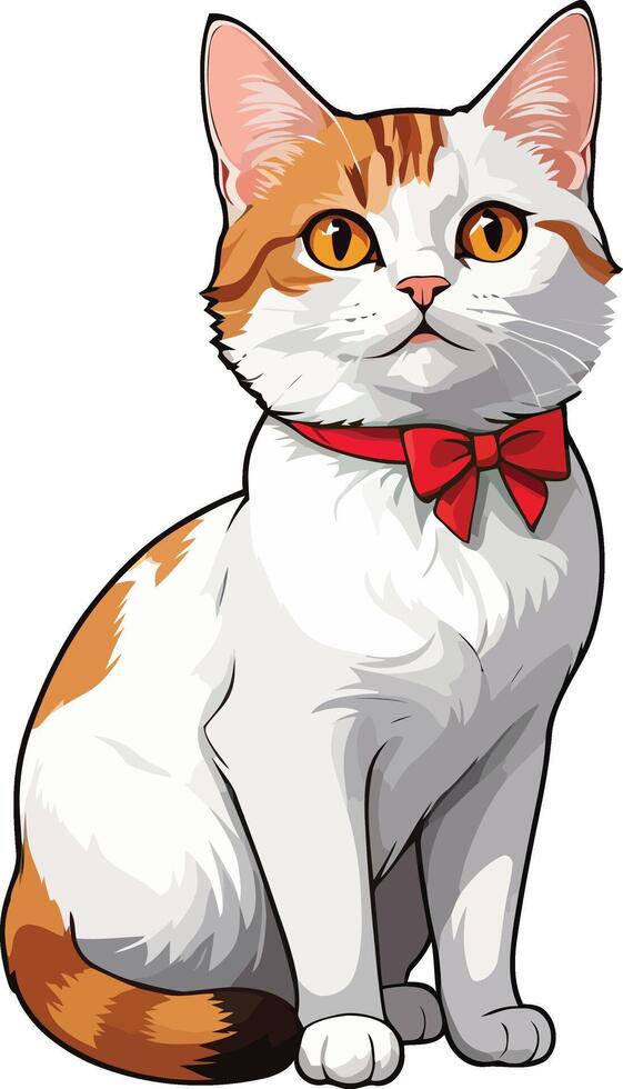 Aegean cat of beautiful pet is hunting mood llustrations vector