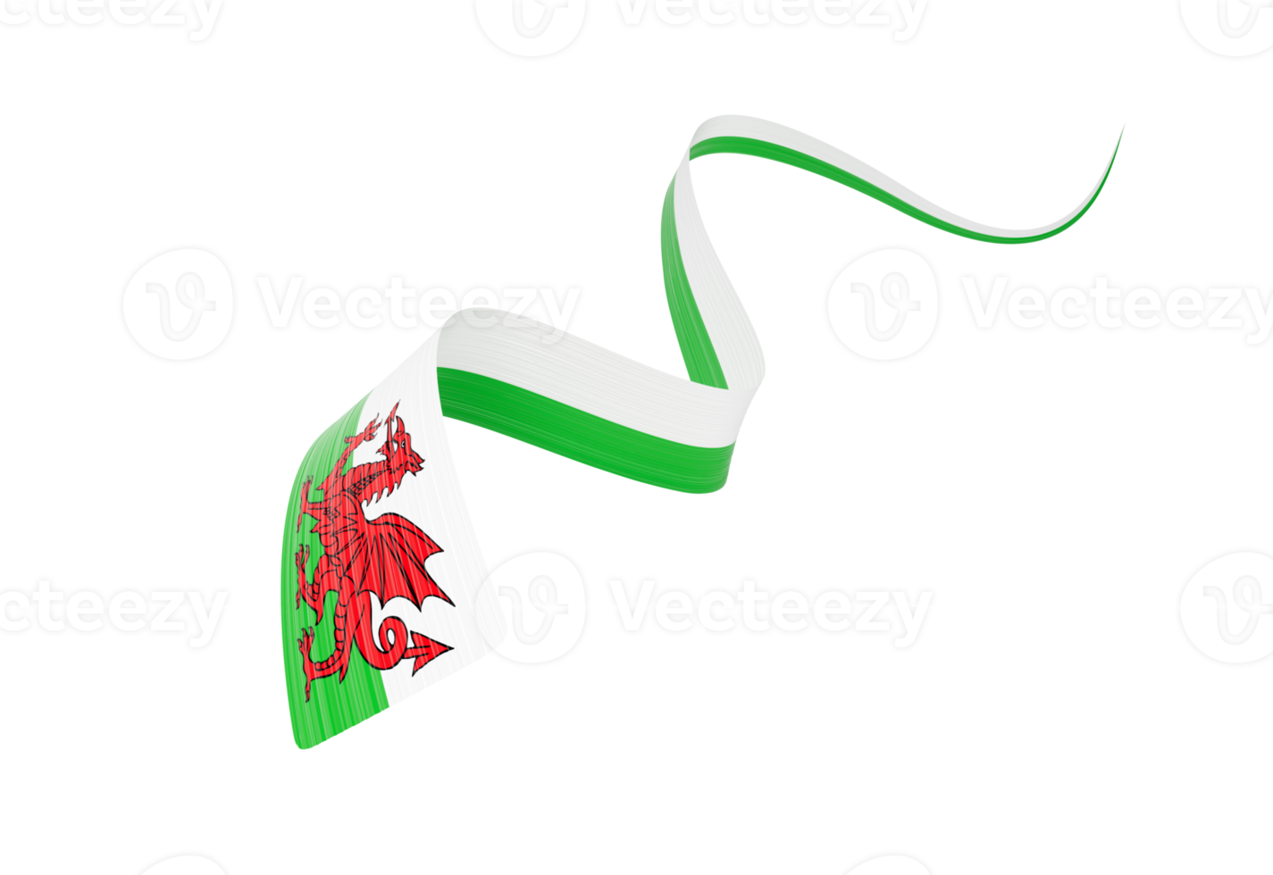 3d Flag Of Wales 3d Shiny Waving Wales Ribbon Flag 3d Illustration png
