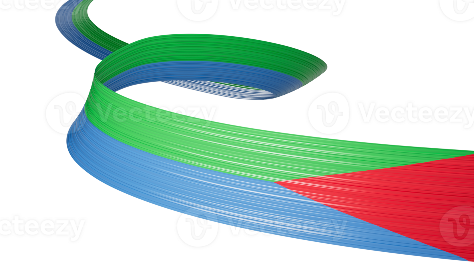 3d Flag Of Eritrea 3d Wavy Shiny Eritrea Ribbon, 3d illustration png