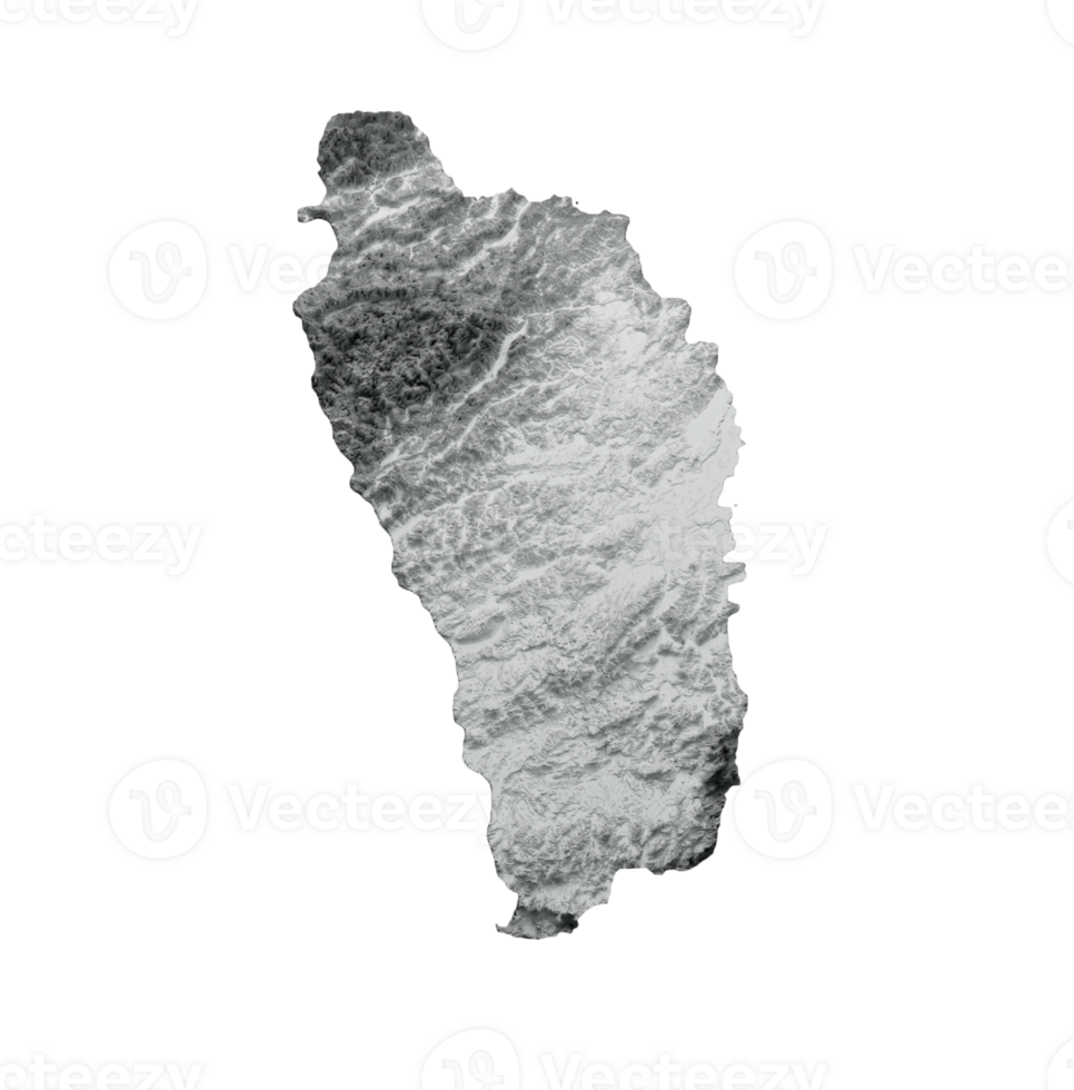 Dominica Map Flag Shaded relief Color Height map 3d illustration png