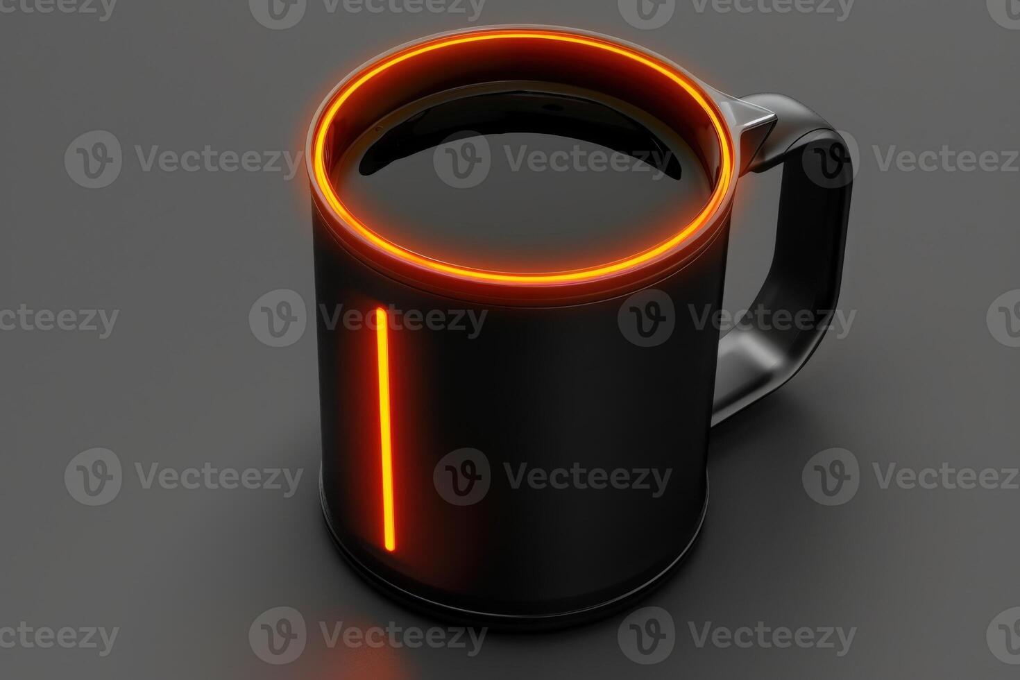 This innovative coffee mug radiates a warm glow, inviting you to enjoy a perfect blend of tech and comfort. photo
