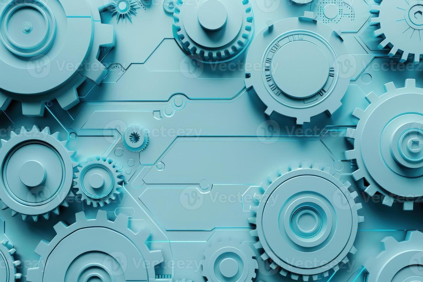 Intricate gears interlock seamlessly, symbolizing the efficiency and integration of business automation in a modern, clean design. photo