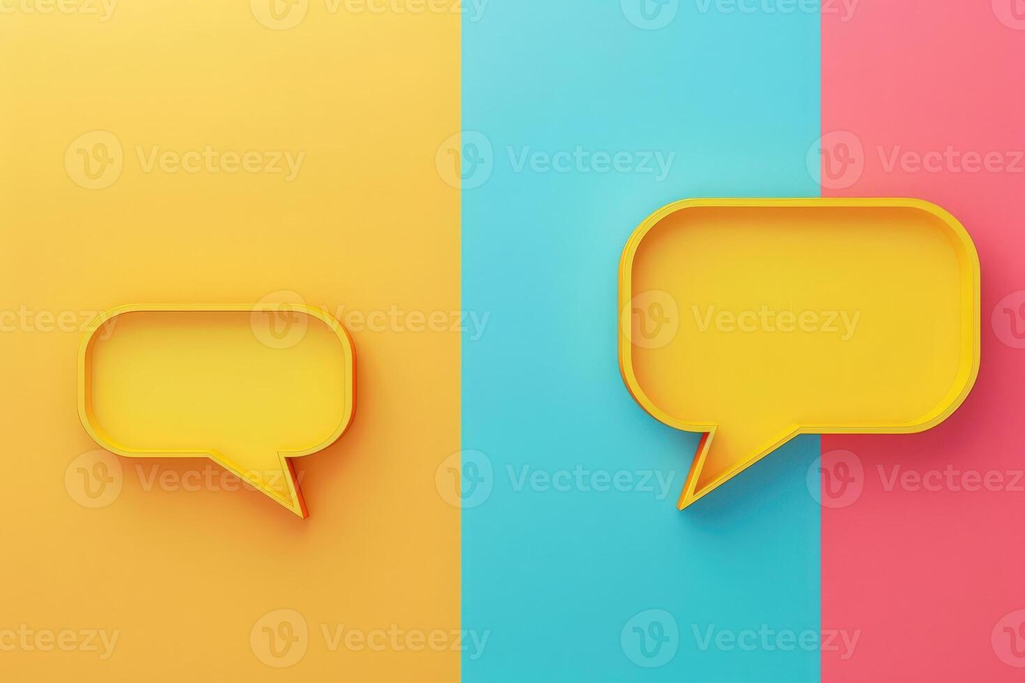 A colorful setup features two stylized chat windows, inviting engaging conversations and customer support discussions. photo