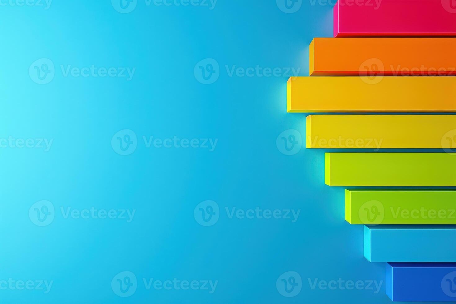 A colorful efficiency rating chart showcases varying levels of energy efficiency against a bright blue backdrop, creating an engaging visual representation. photo