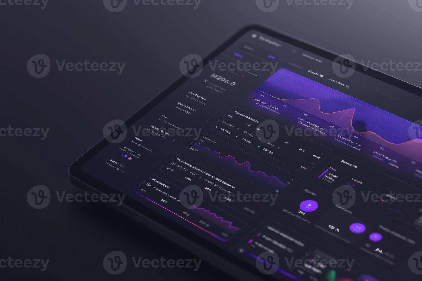 A sleek dashboard displays dynamic analytics and performance indicators, showcasing a modern interface for enterprise resource planning. photo