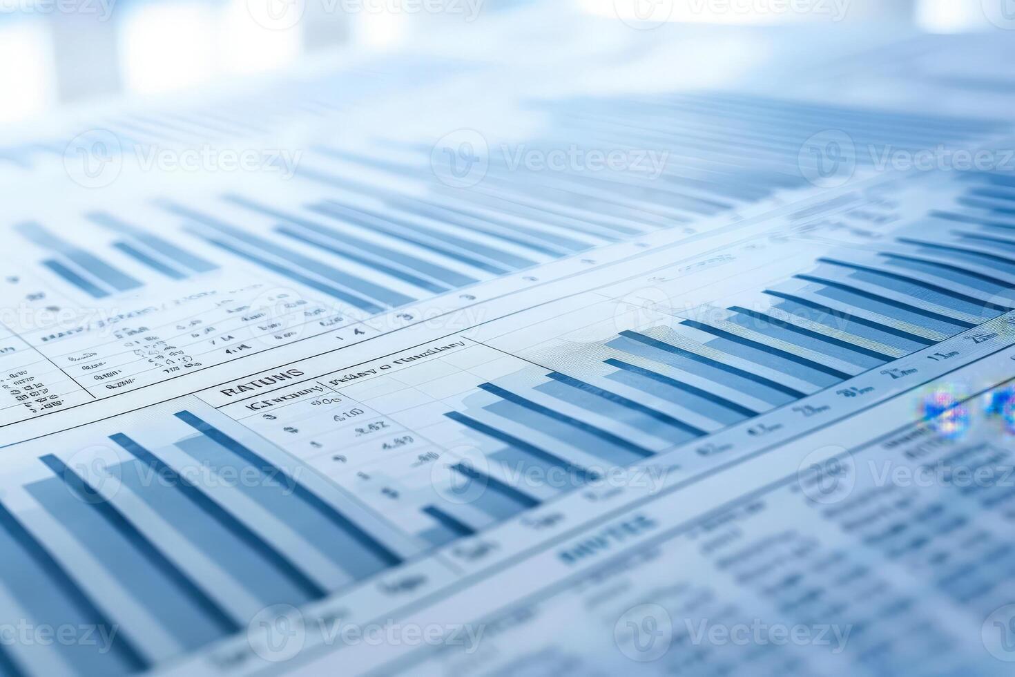 Brightly colored financial graphs and charts display data analysis, creating a visually engaging overview of key metrics. photo
