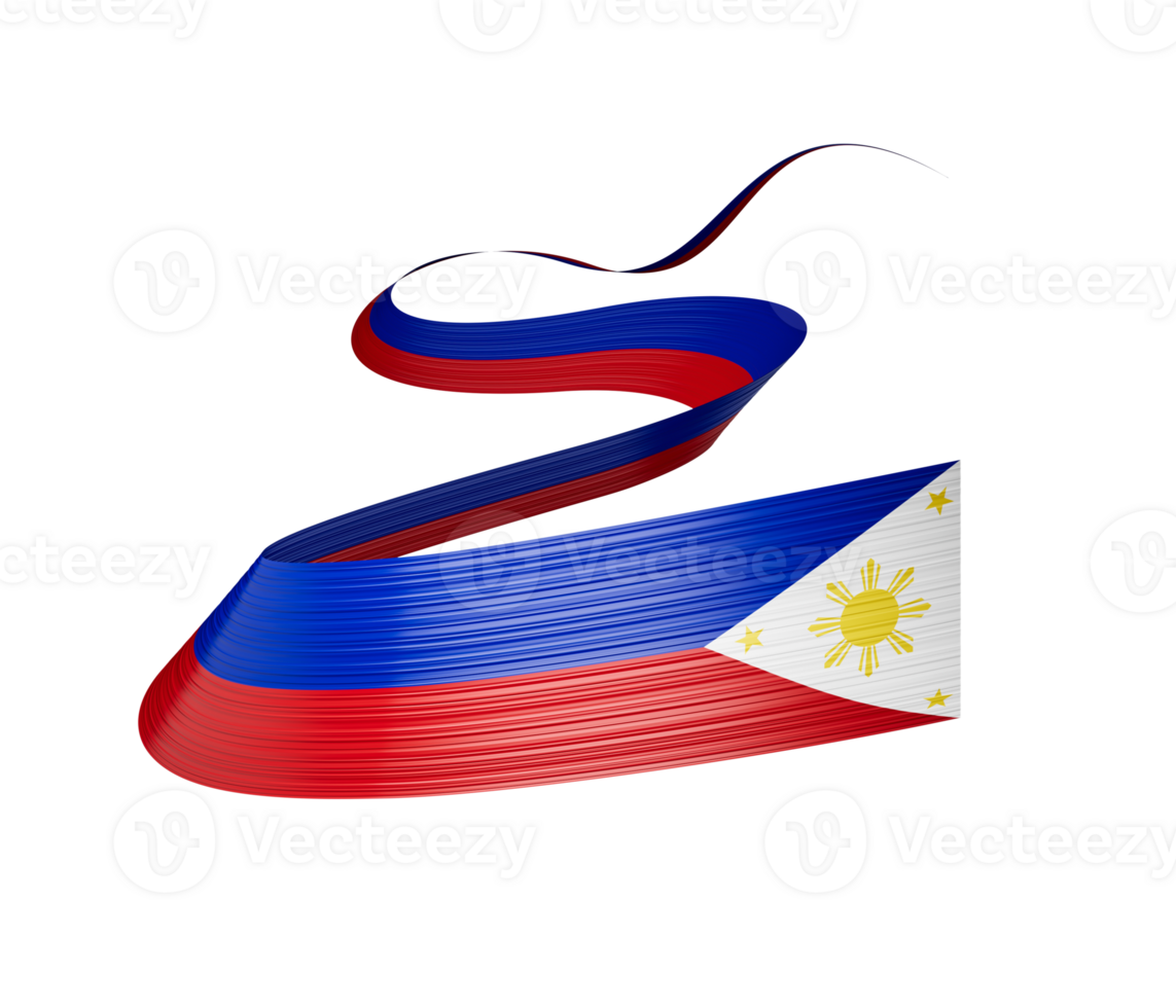 3d Flag Of Philippines 3d Waving Ribbon Flag, 3d illustration png