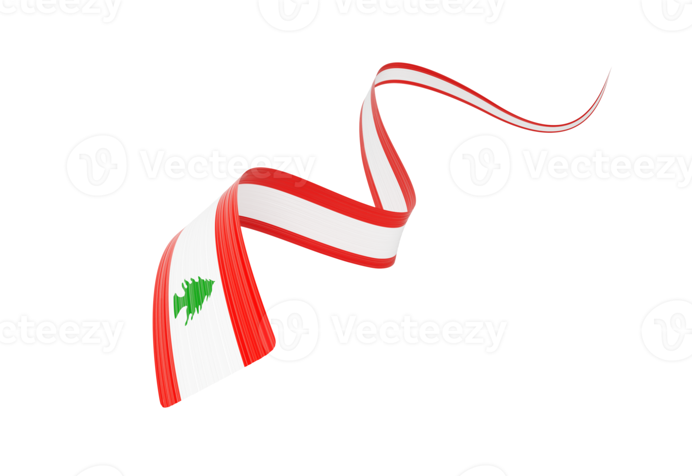 3d Flag Of Lebanon 3d Wavy Shiny Lebanon Ribbon Flag 3d Illustration png