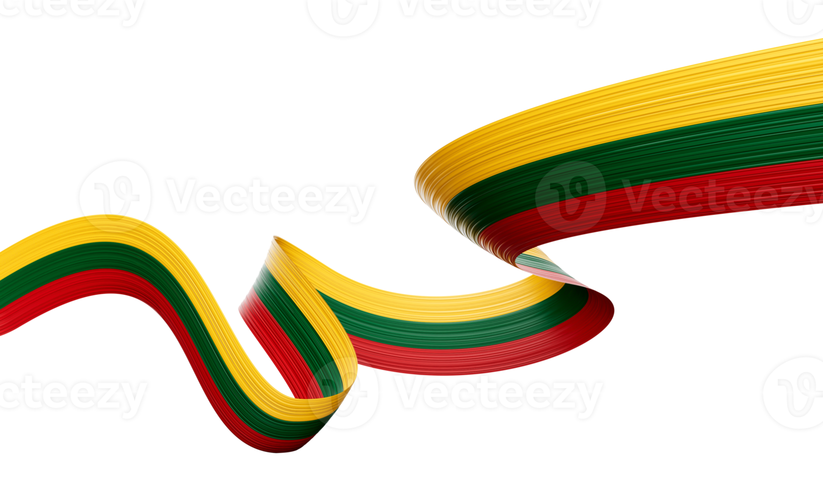 3d Flag Of Lithuania 3d Wavy Shiny Lithuania Ribbon Flag 3d Illustration png