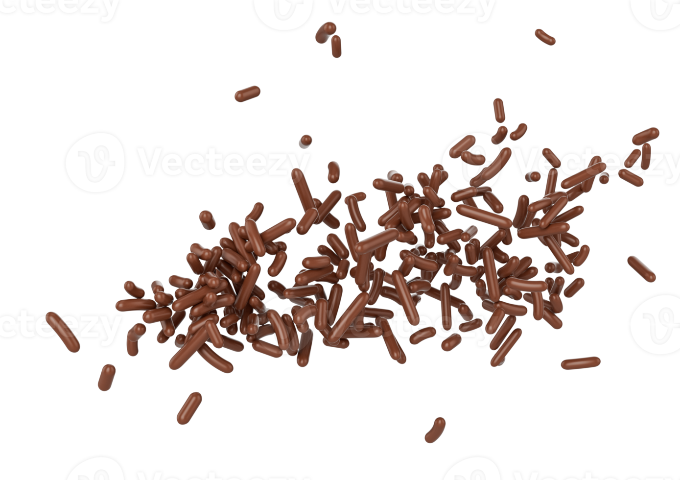 Chocolate Sprinkles For Cakes And Bakery Items Scattered 3D Illustration png