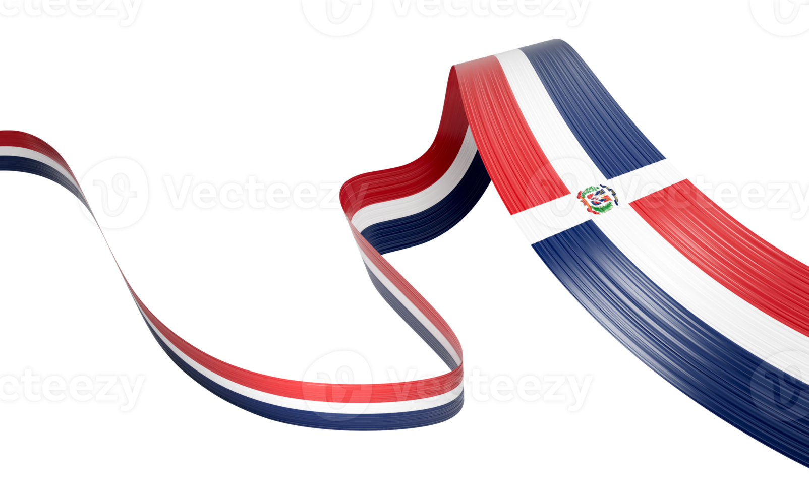 3d Flag Of Dominican Republic 3d Shiny Waving Ribbon Flag 3d Illustration png