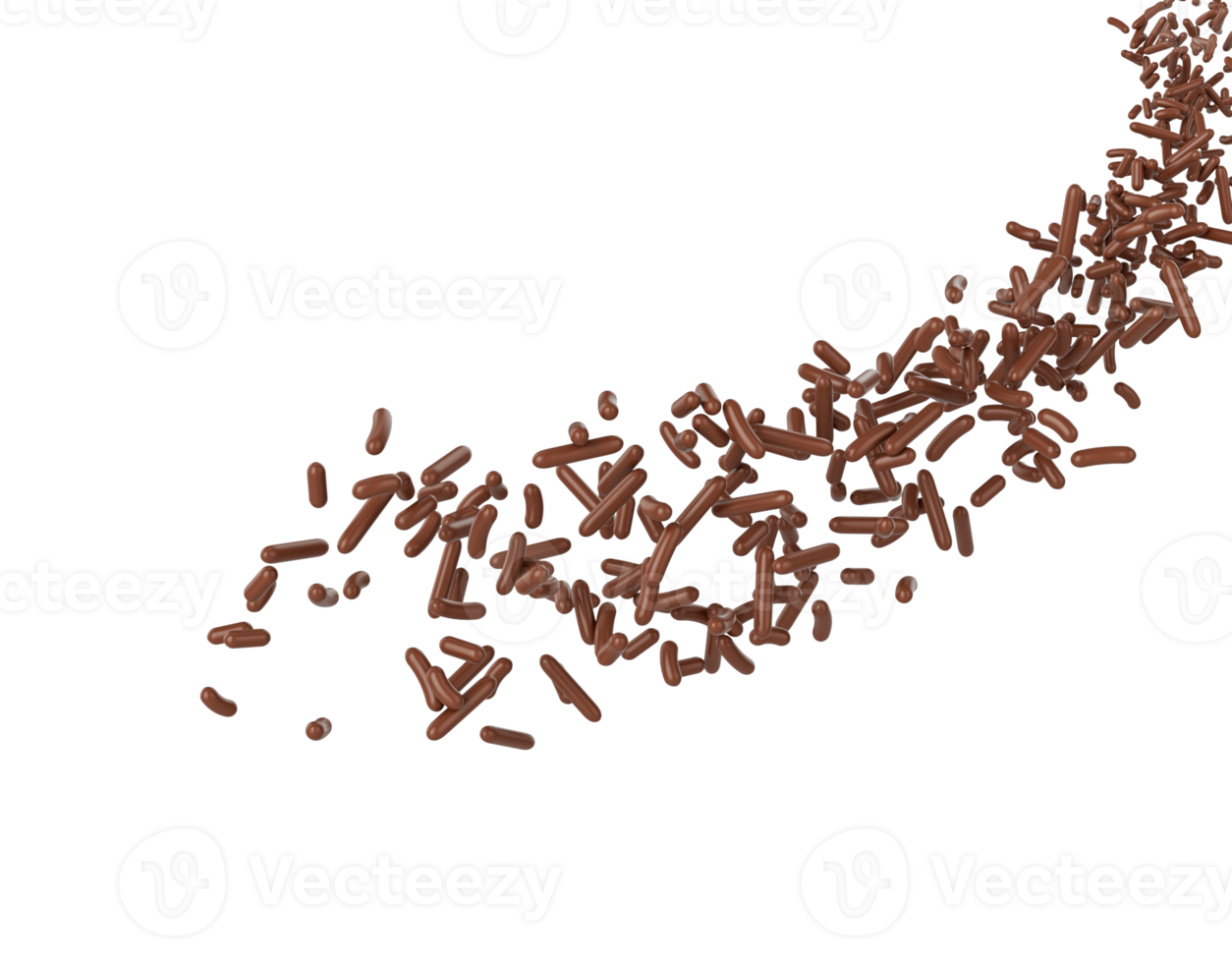 Chocolate Sprinkles For Cakes Or Meises Coming In The Air 3D Illustration png