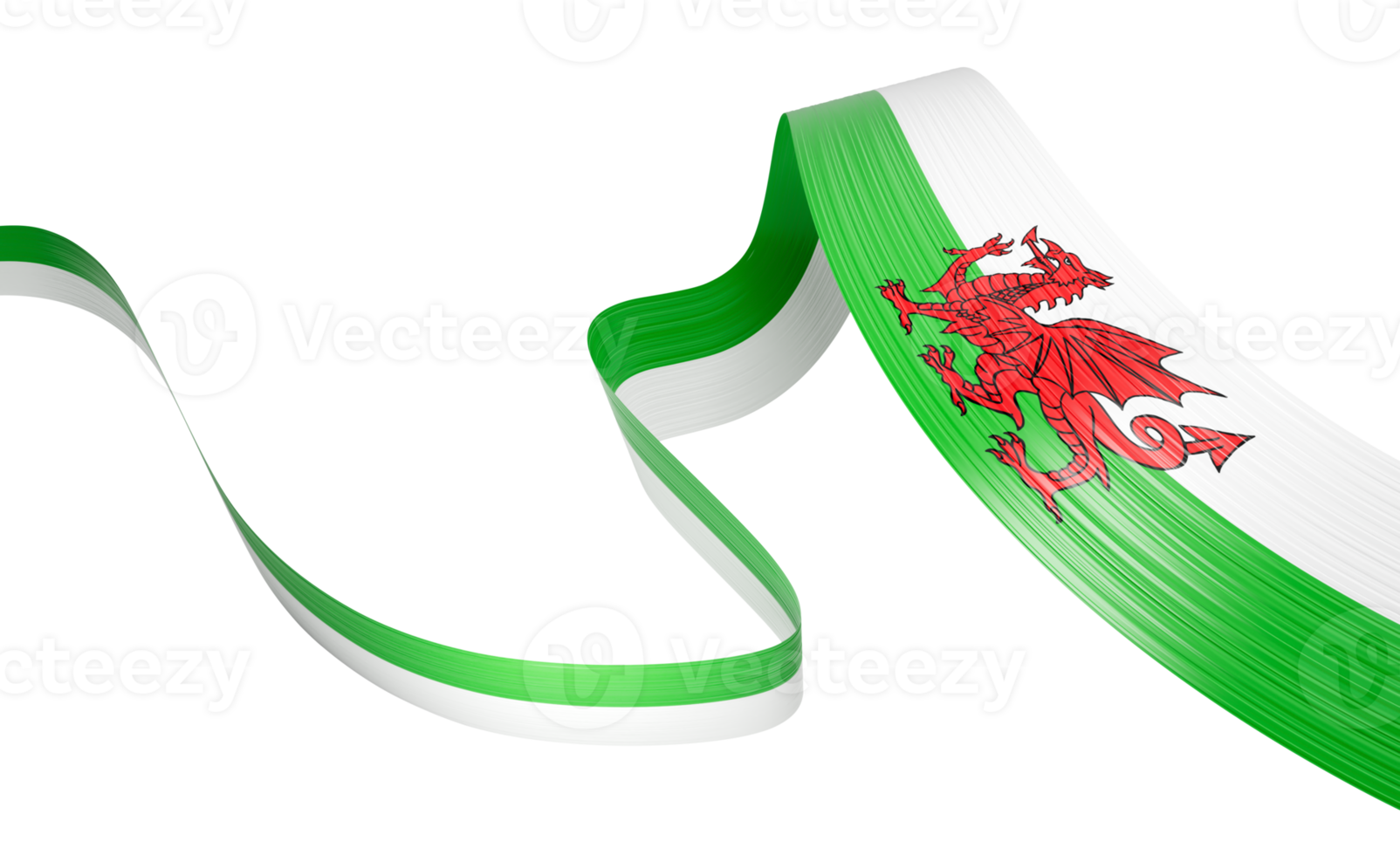 3d Flag Of Wales 3d Shiny Waving Wales Ribbon Flag 3d Illustration png