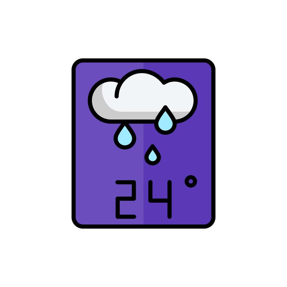 weather forecast icon ,rainy icon,24 degrees celsius. Perfect for web and app interfaces, presentations, infographics, etc. vector